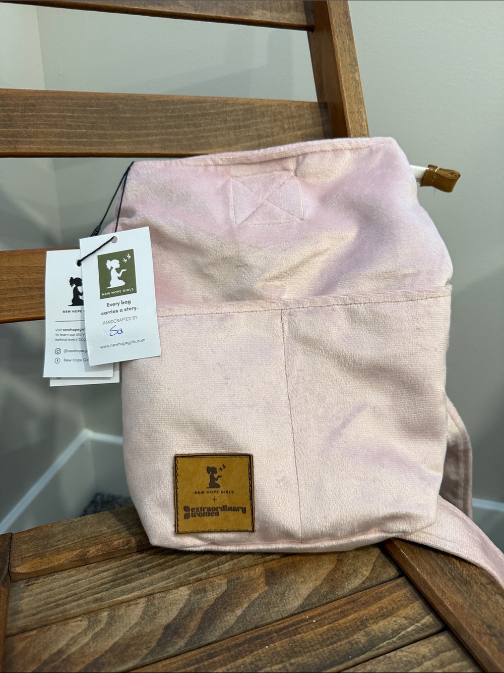 NWT New Hope Girls x Extraordinary Women Pink Sling Backpack Convertible Bag